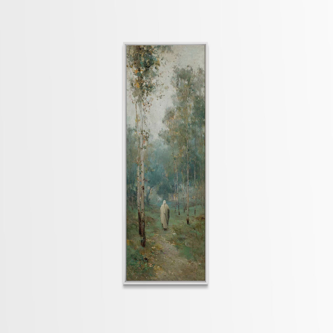 Peaceful Messiah Path, Framed Canvas Print, Tall Narrow Wall Art, Christian Art, Christian Wall Art, Christian Art Canvas, Christian Painti