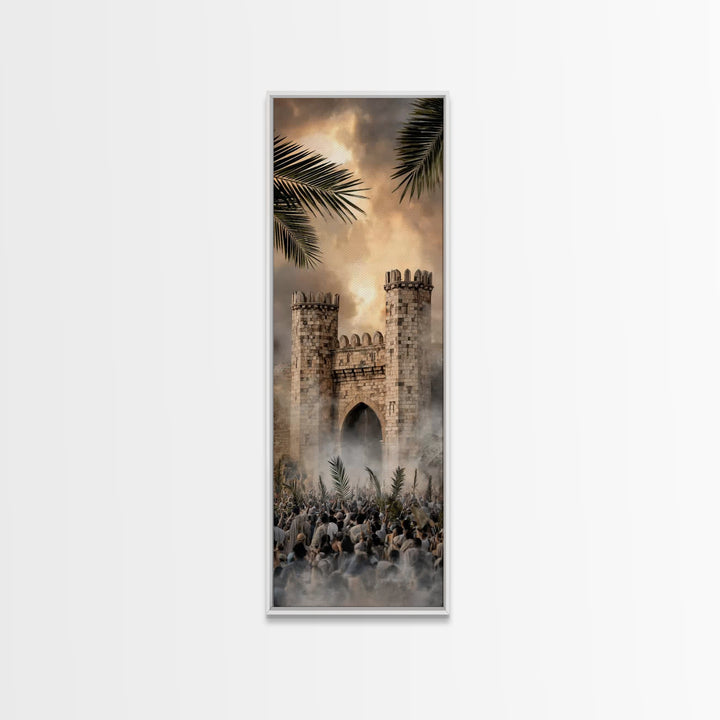Triumphal Gate Light – Framed Canvas Print – Tall Narrow Wall Art – Jesus Painting – Christian Wall Art – Christian Christmas Art – Christi