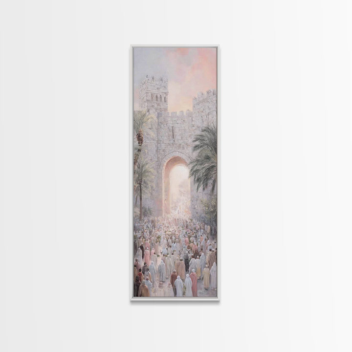 Palm Branch Multitude – Framed Canvas Print – Skinny Art – Christian Art Canvas – Christmas Art – Christian Wall Art – Christian Gift Ideas