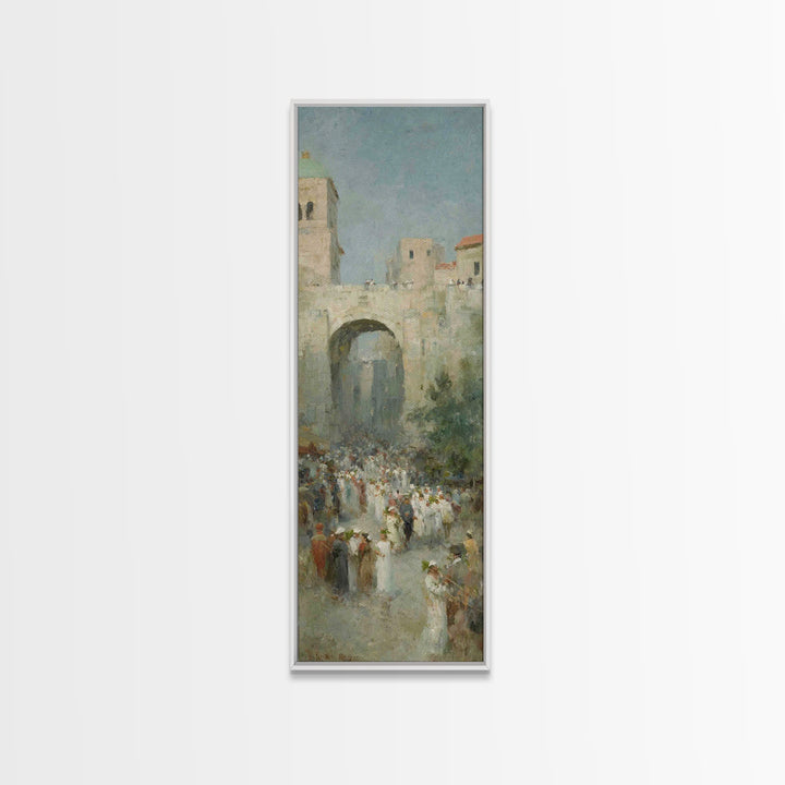 Hosanna Procession Peace – Framed Canvas Print – Tall Skinny Art Print – Christian Decor – Christian Christmas Art – Jesus Painting – Chris