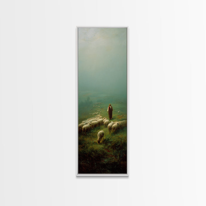 Pasture Of Peace – Framed Canvas Print – Narrow Art – Christian Art Canvas – Christian Painting – Jesus Painting – Christian Art