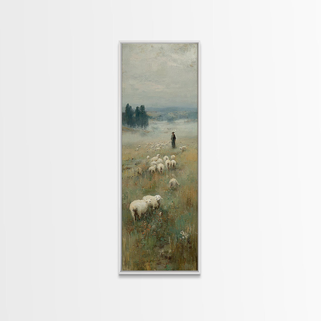 Silent Meadow Watch – Framed Canvas Print – Narrow Art – Christian Wall Art – Christian Painting – Christian Art – Christian Decor
