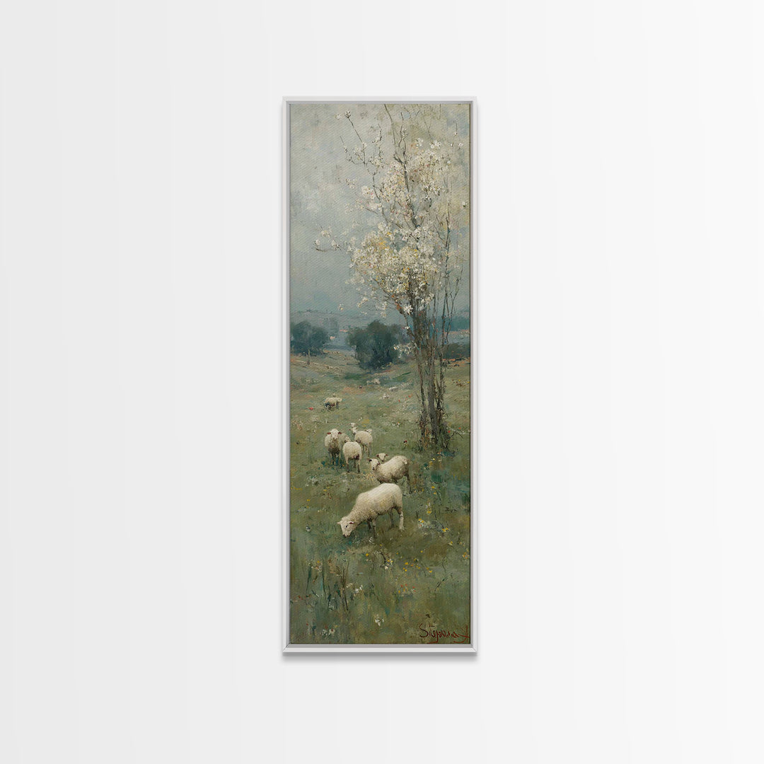 Blossom Field Mercy – Framed Canvas Print – Skinny Art – Christian Art Print – Christian Wall Art – Jesus Painting – Christian Art