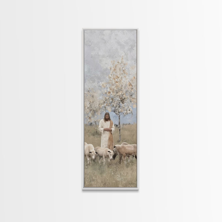 Grace In Spring | Framed Canvas Print | Christian Painting | Skinny Art | Jesus Canvas Art | Christian Decor | Christmas Wall Art