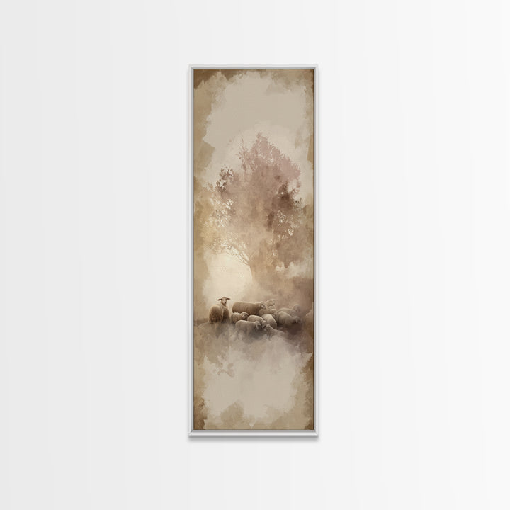 Light Of Dawn - Framed Canvas Print - Christian Wall Art - Tall Narrow Wall Art - Jesus Art Print - Christmas Canvas Wall Art - Christian G
