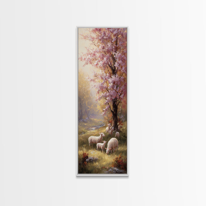 Mercy In Mist - Framed Canvas Print - Christian Art Canvas - Tall Narrow Wall Art - Jesus Art - Modern Christian Art - Christmas Wall Art