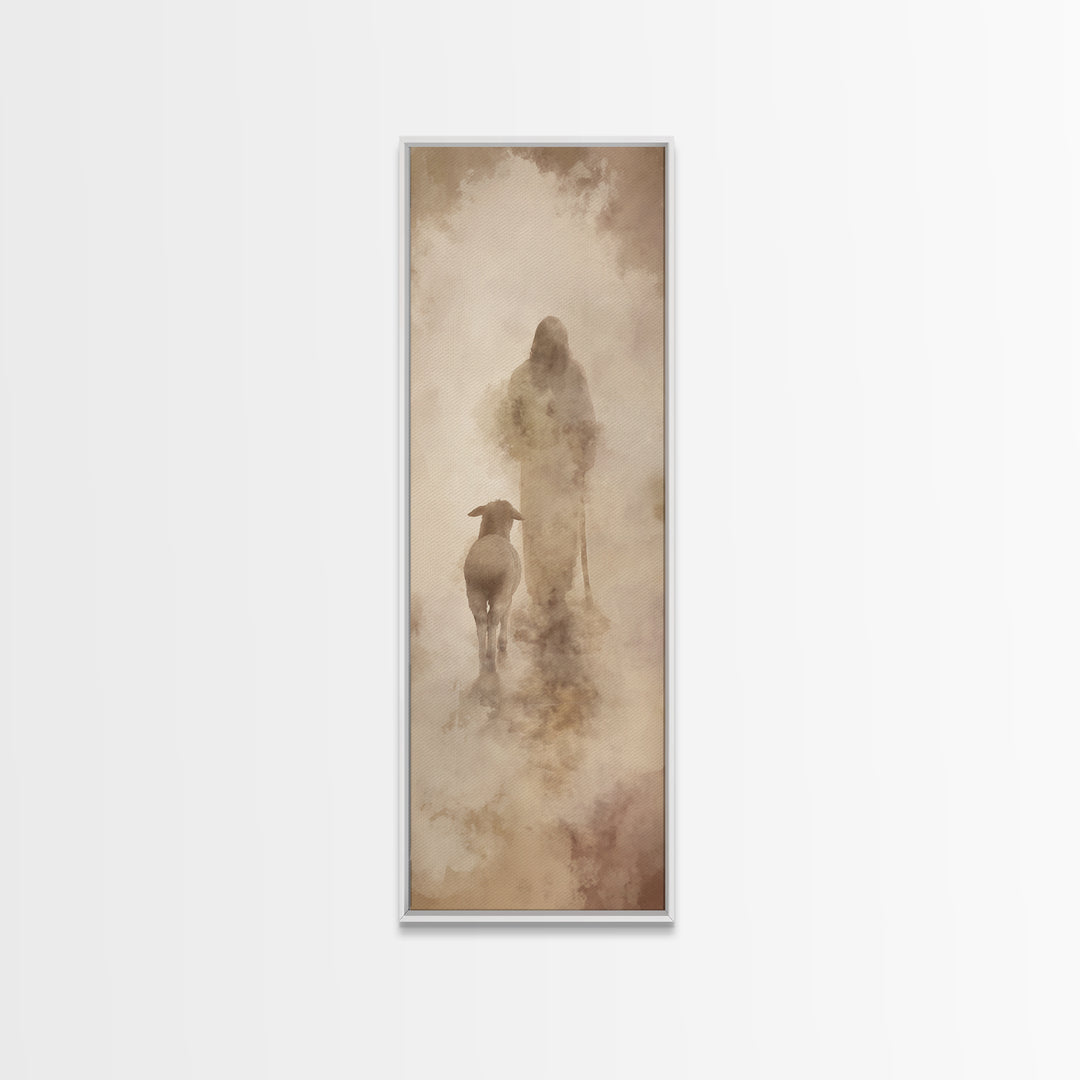 Guided By Light | Framed Canvas Print | Christian Art | Tall Skinny Art Print | Jesus Canvas Art | Christian Gift Ideas | Christmas Art