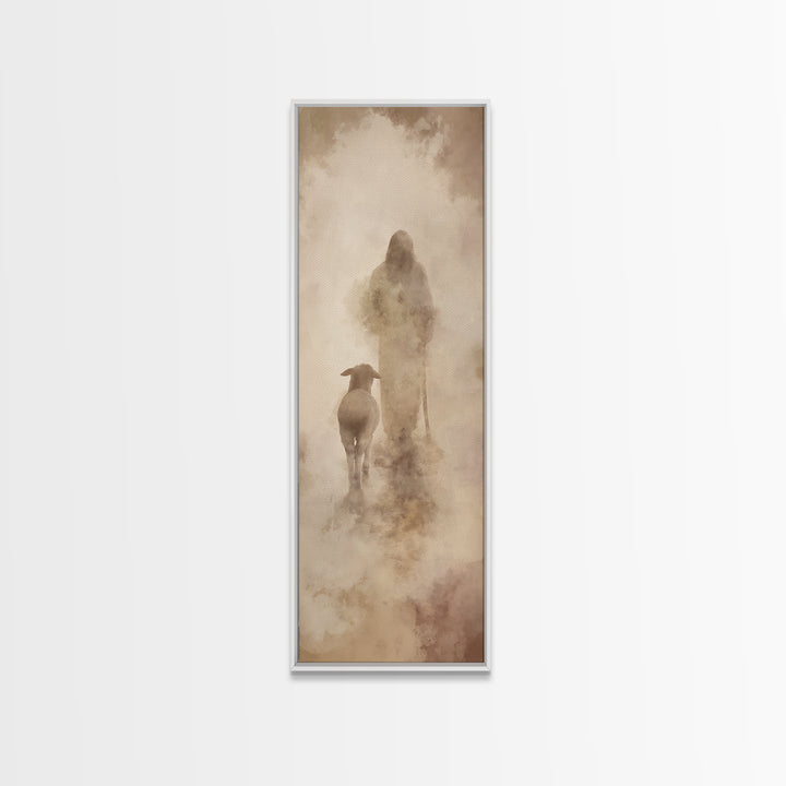 Guided By Light | Framed Canvas Print | Christian Art | Tall Skinny Art Print | Jesus Canvas Art | Christian Gift Ideas | Christmas Art