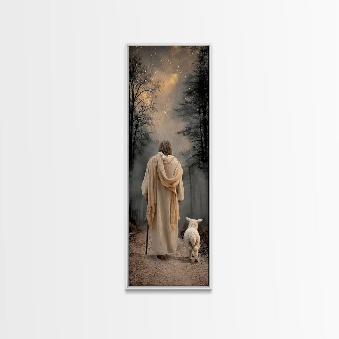 Horizon Of Mercy – Framed Canvas Print – Tall Skinny Art Print – Christian Art – Jesus Painting – Christian Wall Art – Subtle Christian Art