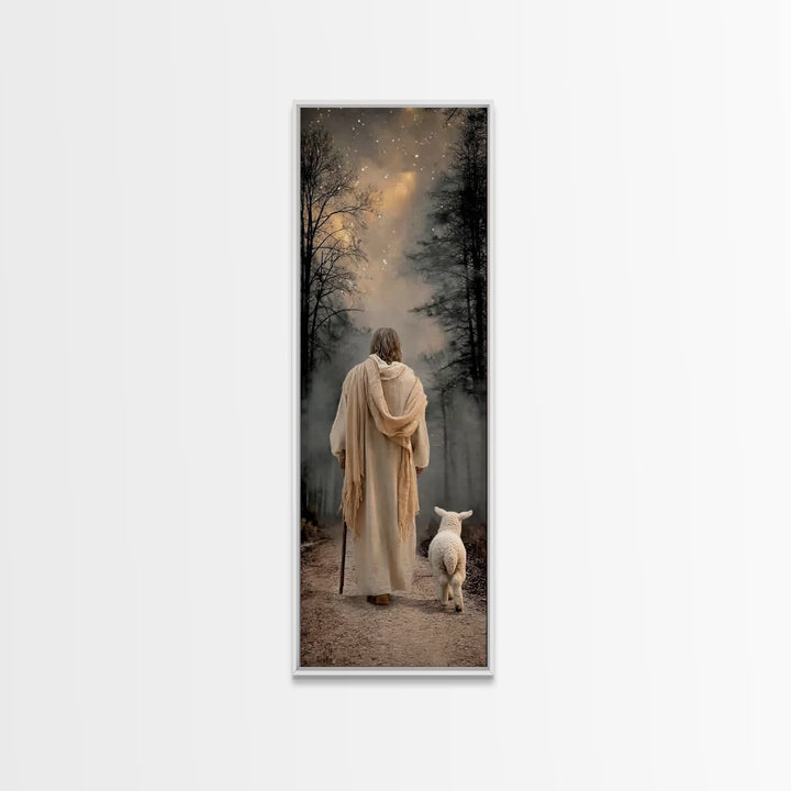 Horizon Of Mercy – Framed Canvas Print – Tall Skinny Art Print – Christian Art – Jesus Painting – Christian Wall Art – Subtle Christian Art