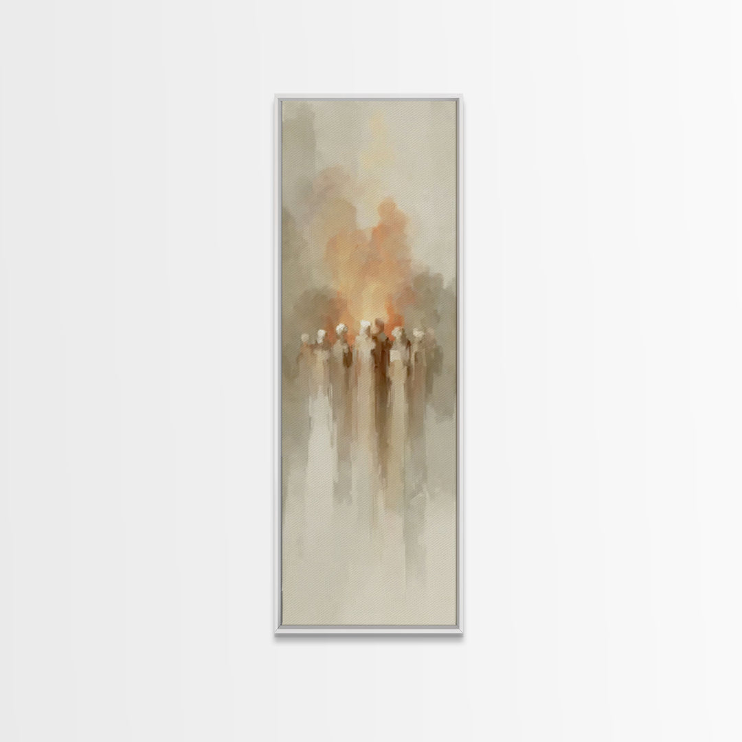 Sacred Gathering – Framed Canvas Print – Tall Narrow Wall Art – Christian Wall Art – Christian Art Canvas – Jesus Painting – Christian Deco