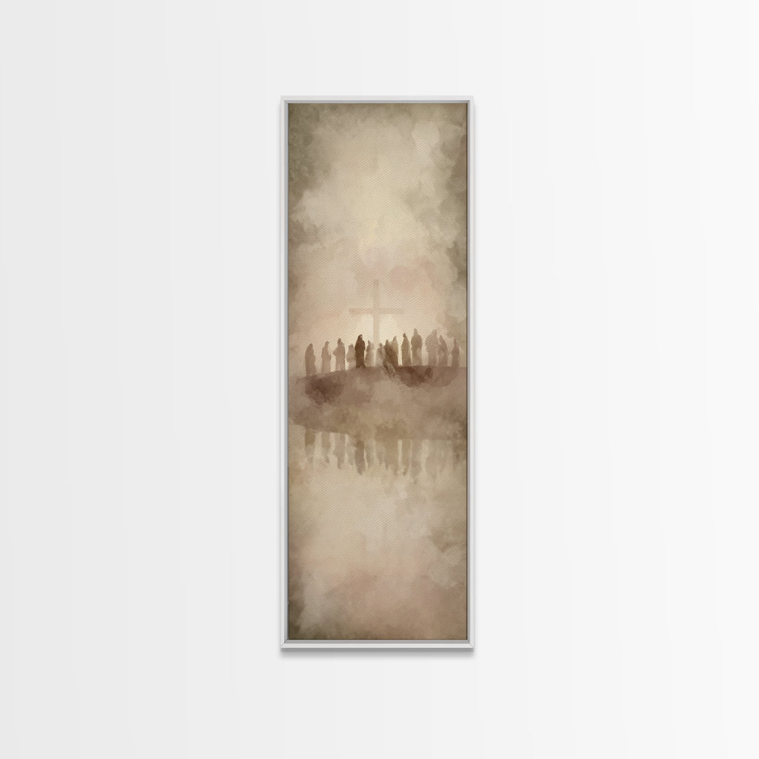 Ascension Flame – Framed Canvas Print – Skinny Art – Christian Art Canvas – Jesus Painting – Christian Wall Art – Modern Christian Art