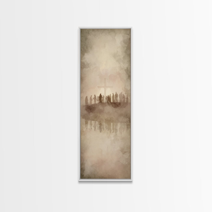 Ascension Flame – Framed Canvas Print – Skinny Art – Christian Art Canvas – Jesus Painting – Christian Wall Art – Modern Christian Art