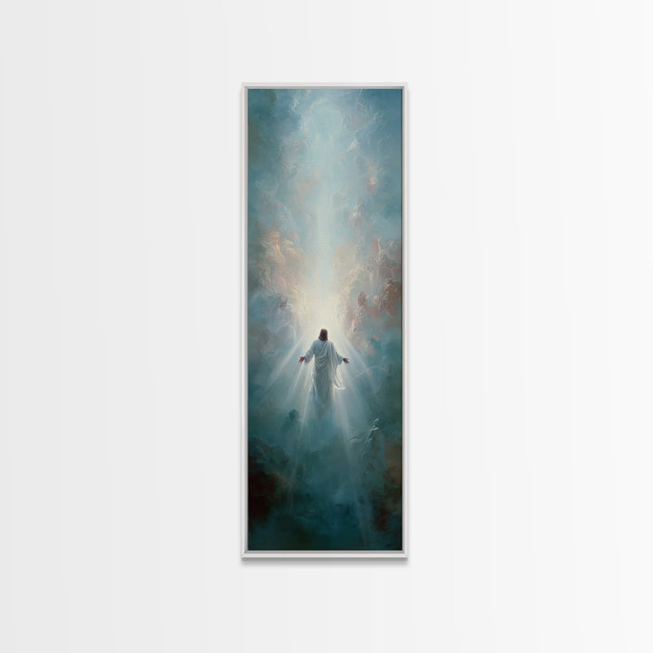 Cross of Dawn | Framed Canvas Print | Tall Narrow Wall Art | Christian Wall Art | Christian Art Canvas | Christian Painting | Christian Dec