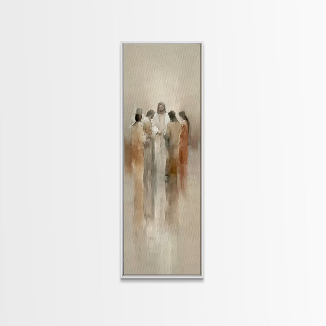 Radiant Messiah, Framed Canvas Print, Narrow Art, Christian Painting, Jesus Painting, Christian Art Canvas, Large Christian Art