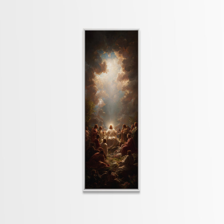 Divine Teaching – Framed Canvas Print – Skinny Art – Christian Wall Art – Christian Art Canvas – Jesus Painting – Modern Christian Art