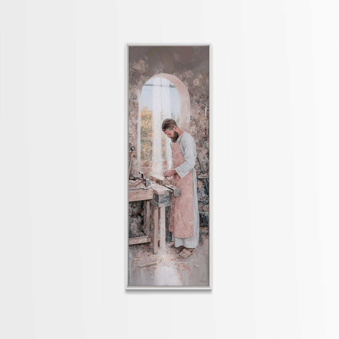 Light Of Nazareth – Framed Canvas Print – Narrow Art – Christian Art Canvas – Jesus Painting – Christian Wall Art – Christian Christmas Art