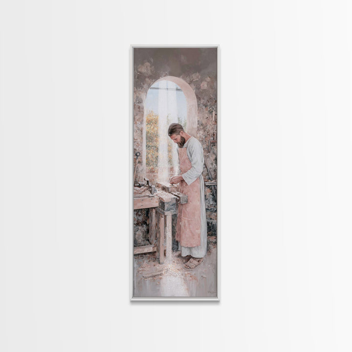 Light Of Nazareth – Framed Canvas Print – Narrow Art – Christian Art Canvas – Jesus Painting – Christian Wall Art – Christian Christmas Art