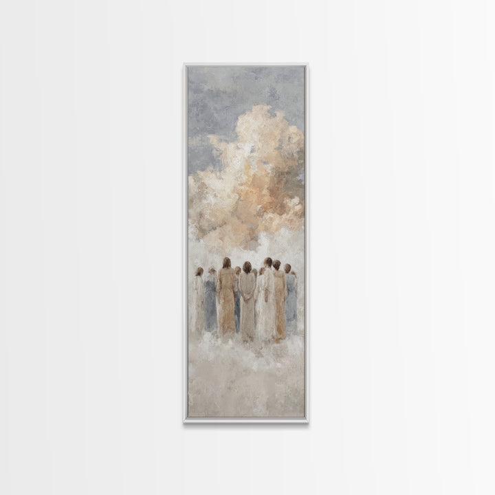Heavenward Assembly – Framed Canvas Print – Tall Skinny Art Print – Christian Art – Christian Art Canvas – Christmas Art – Christian Painti