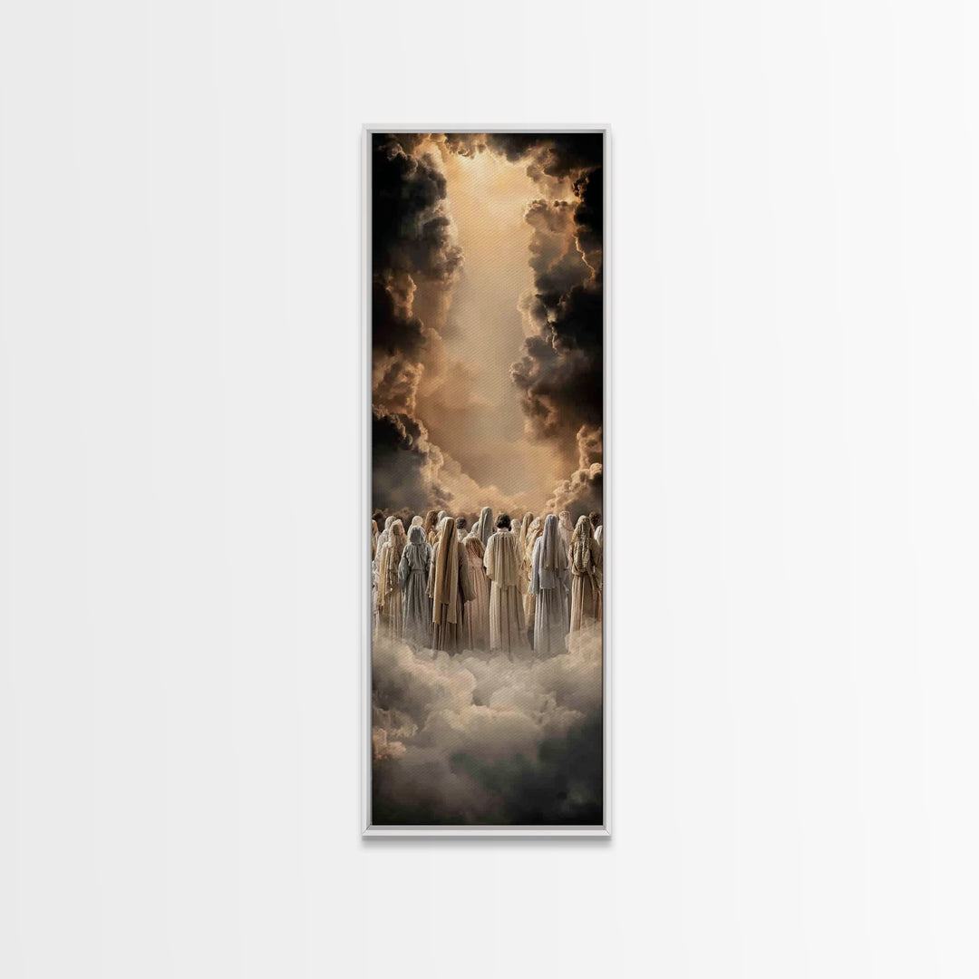 Celestial Summit – Framed Canvas Print – Tall Narrow Wall Art – Christian Art – Christian Art Canvas – Jesus Art Print – Christian Painting