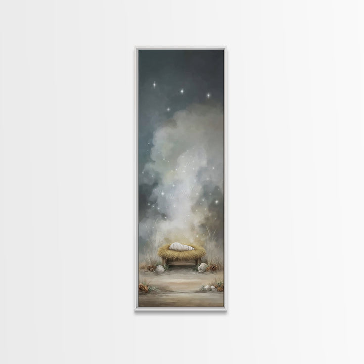 Starborn Holy Child – Framed Canvas Print – Skinny Art – Christian Art Canvas – Christian Wall Art – Christmas Art – Jesus Art Print – Chri