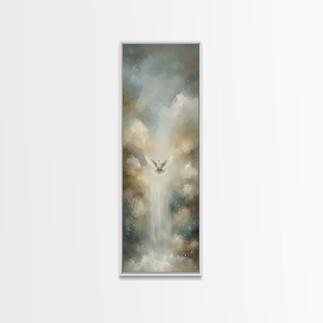 Ascension Of Peace | Framed Canvas Print | Christian Art Canvas | Christian Painting | Tall Narrow Wall Art | Christian Gift | Christmas Ar