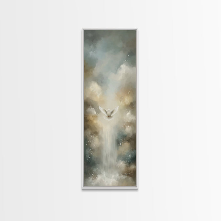 Ascension Of Peace | Framed Canvas Print | Christian Art Canvas | Christian Painting | Tall Narrow Wall Art | Christian Gift | Christmas Ar