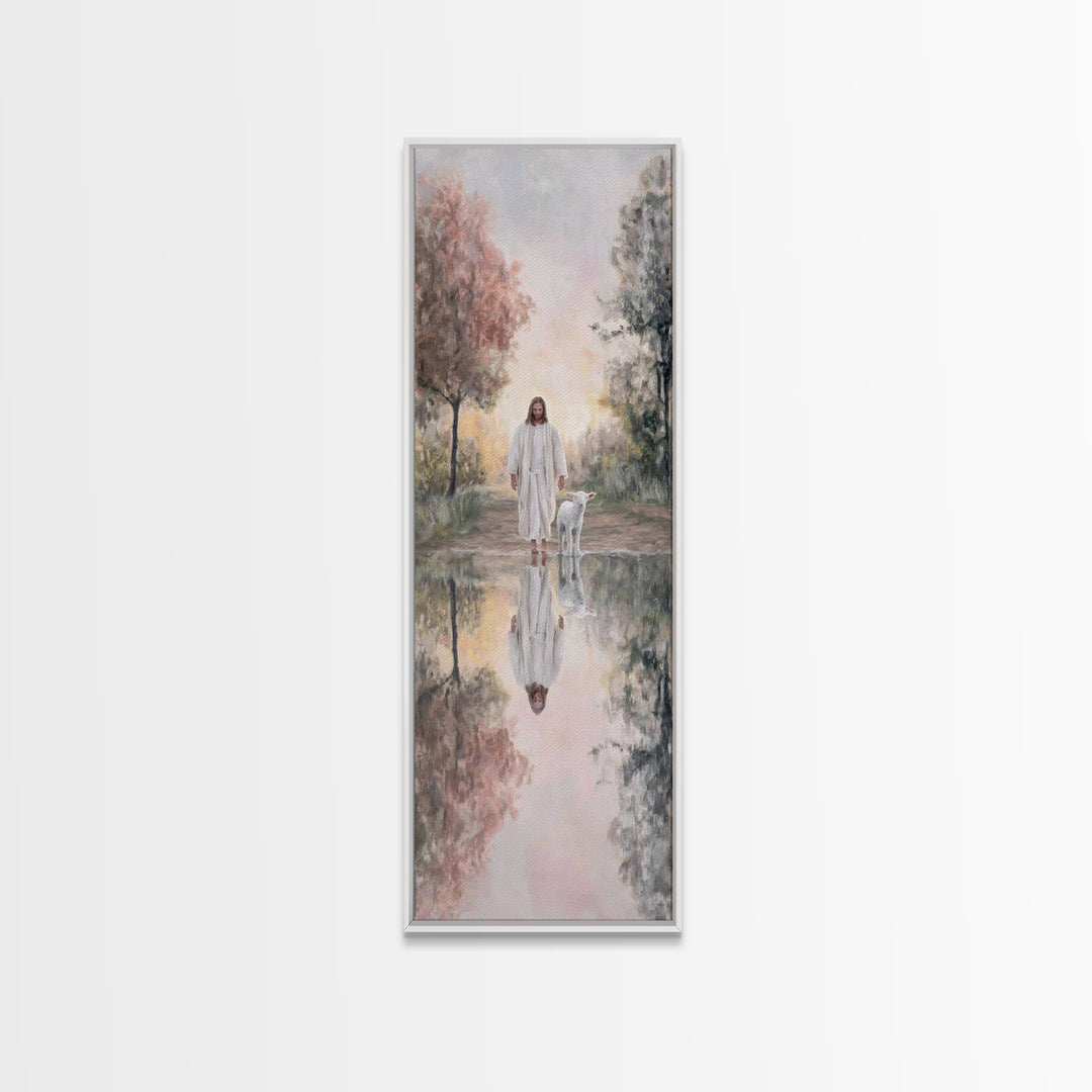 Path Of Light – Framed Canvas Print – Christian Wall Art – Jesus Christmas Art – Christian Art – Narrow Art