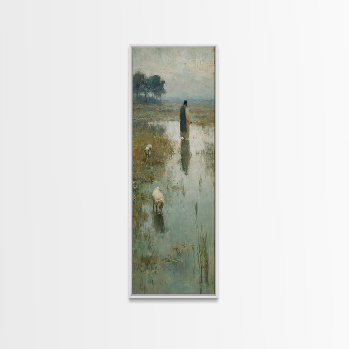Shepherds Of Peace – Framed Canvas Print – Christian Wall Art – Christian Art Canvas – Jesus Painting – Narrow Art – Christian Art