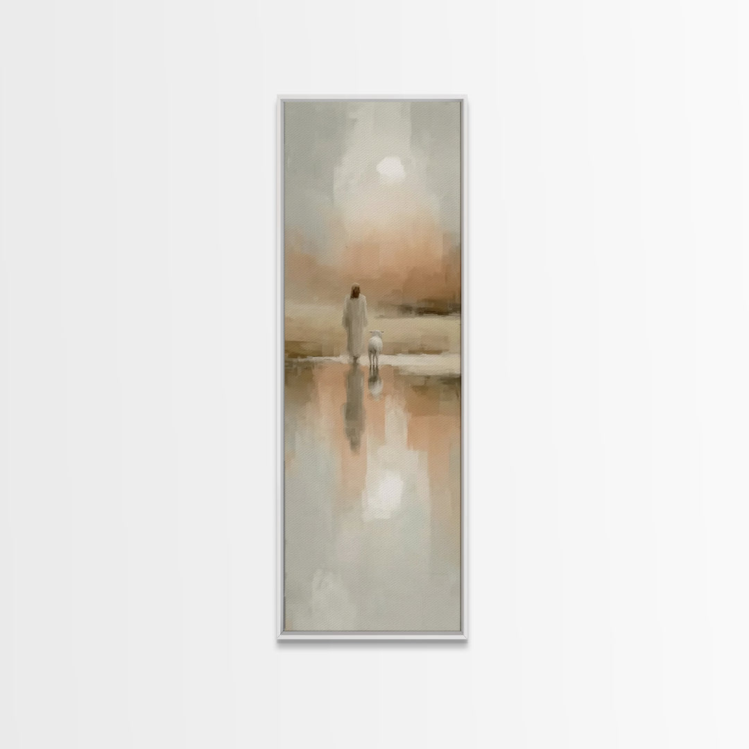 Walk Of Grace – Framed Canvas Print – Christian Art Print – Jesus Painting – Christian Wall Art – Tall Skinny Art Print – Christian Christm