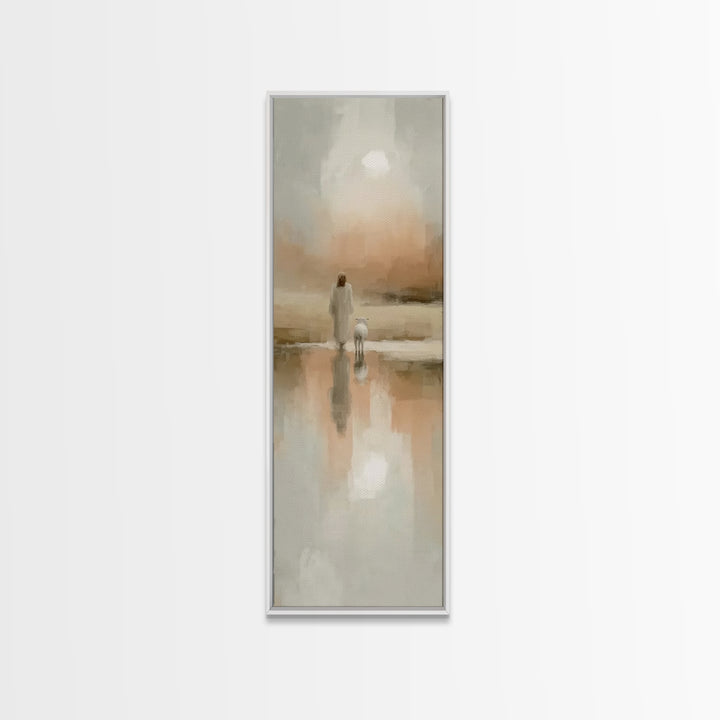 Walk Of Grace – Framed Canvas Print – Christian Art Print – Jesus Painting – Christian Wall Art – Tall Skinny Art Print – Christian Christm
