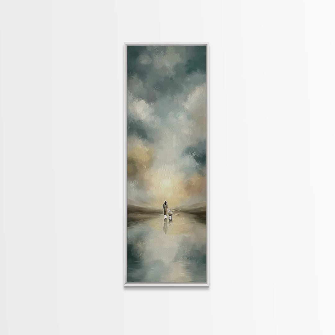 Heaven’s Gentle Road – Framed Canvas Print – Christian Art – Jesus Painting – Christian Wall Art – Tall Narrow Wall Art – Christian Art Can