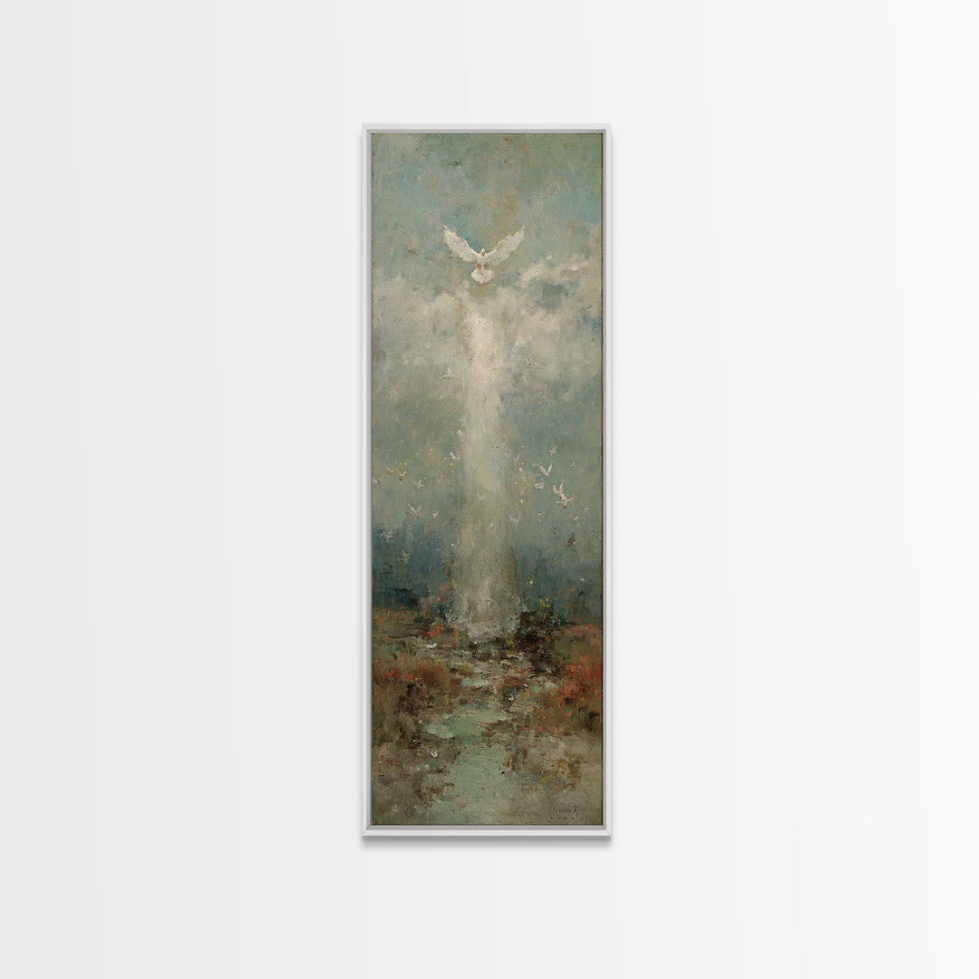 Heavenly Dove – Framed Canvas Print – Christian Wall Art – Christian Art Canvas – Jesus Painting – Christmas Art – Christian Decor – Art –