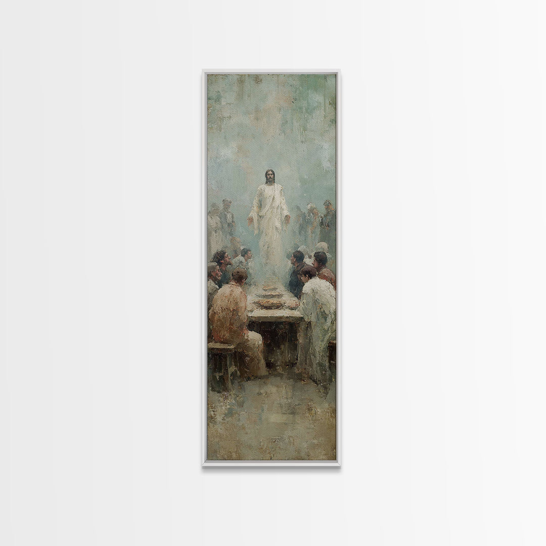 Risen Among Twelve | Framed Canvas Print | Christian Wall Art | Christian Art Canvas | Jesus Painting | Tall Narrow Wall Art | Vintage Chri