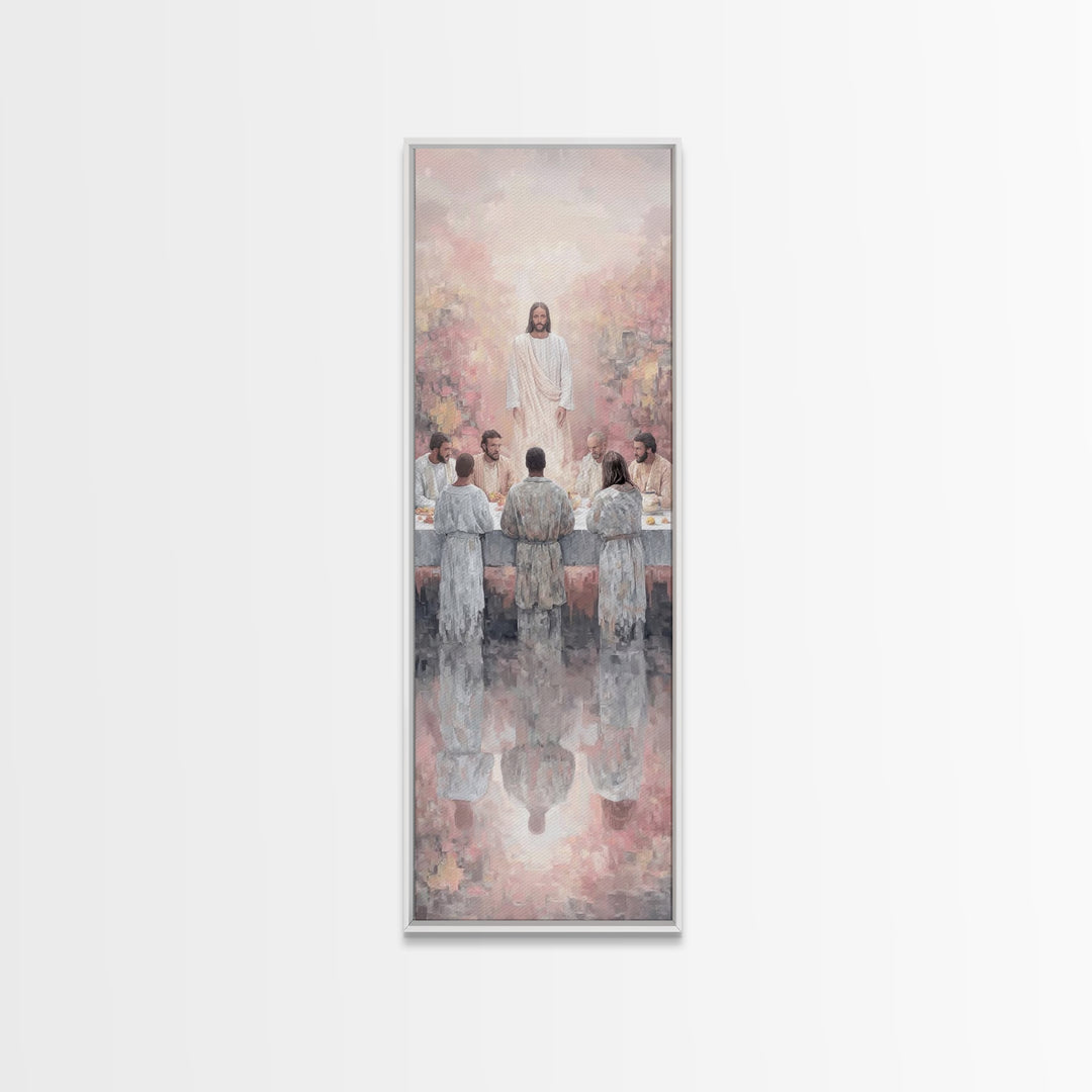 Among The Children | Framed Canvas Print | Christian Art Canvas | Christian Wall Art | Jesus Painting | Narrow Art | Christian Decor For Ho