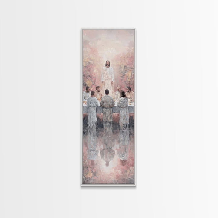Among The Children | Framed Canvas Print | Christian Art Canvas | Christian Wall Art | Jesus Painting | Narrow Art | Christian Decor For Ho