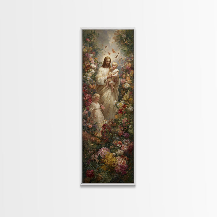 Garden Of Peace | Framed Canvas Print | Christian Art Canvas | Jesus Painting | Christian Wall Art | Skinny Art