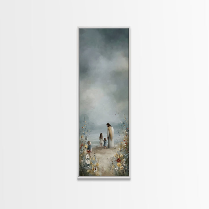 Children Of Grace | Framed Canvas Print | Jesus Painting | Christian Wall Art | Christian Art Canvas | Tall Narrow Wall Art
