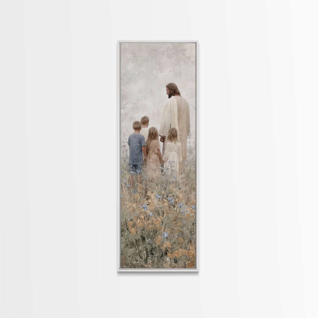Shoreline Blessing | Framed Canvas Print | Christian Art Print | Christian Wall Art | Jesus Painting | Skinny Art