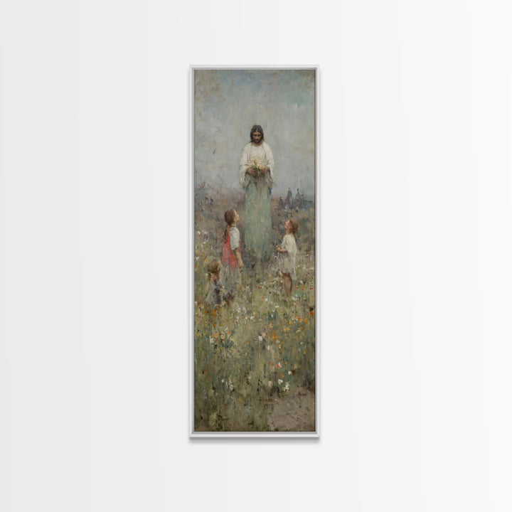 Fields Of Mercy | Framed Canvas Print | Christian Wall Art | Christian Art Canvas | Jesus Painting | Tall Skinny Art Print