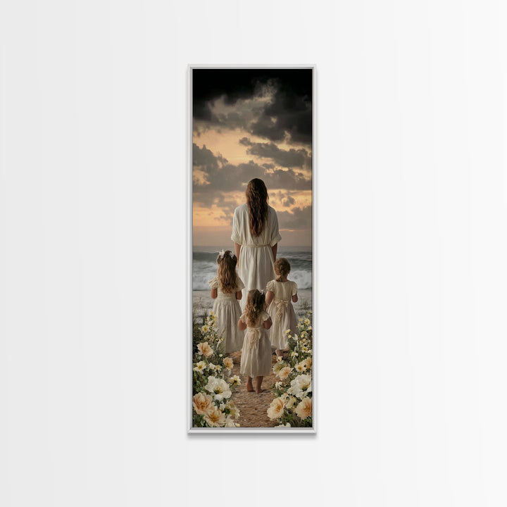 Evening Promise | Framed Canvas Print | Christian Wall Art | Jesus Painting | Christian Art Canvas | Tall Narrow Wall Art