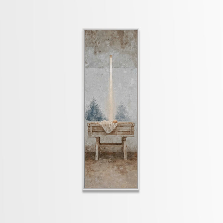 Glory In Stillness, Framed Canvas Print, Christian Wall Art, Christian Art Canvas, Christmas Art, Jesus Painting, Christian Decor, Art, Nar