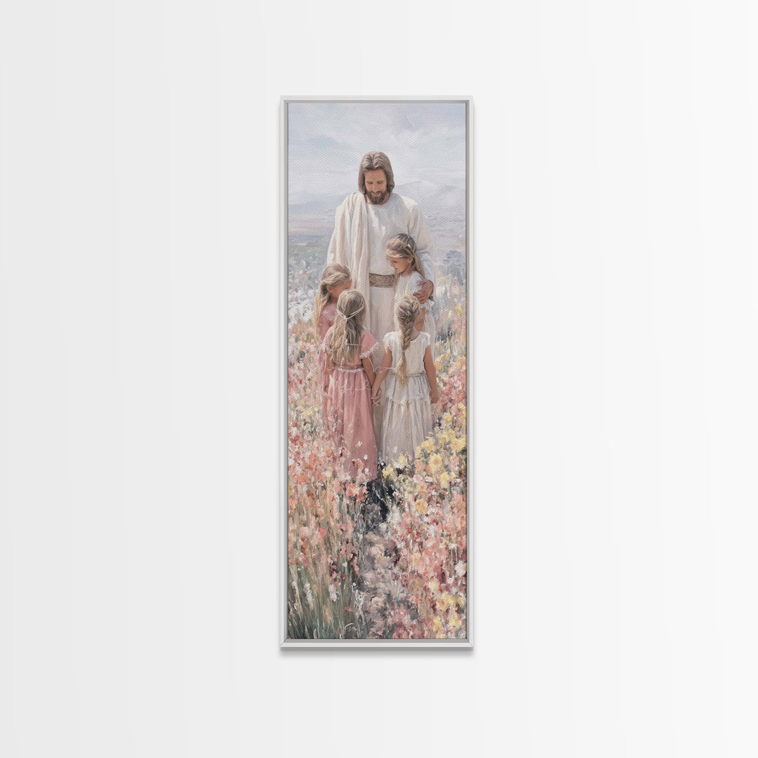 Circle Of Light | Framed Canvas Print | Christian Art Canvas | Christian Wall Art | Jesus Painting | Skinny Art