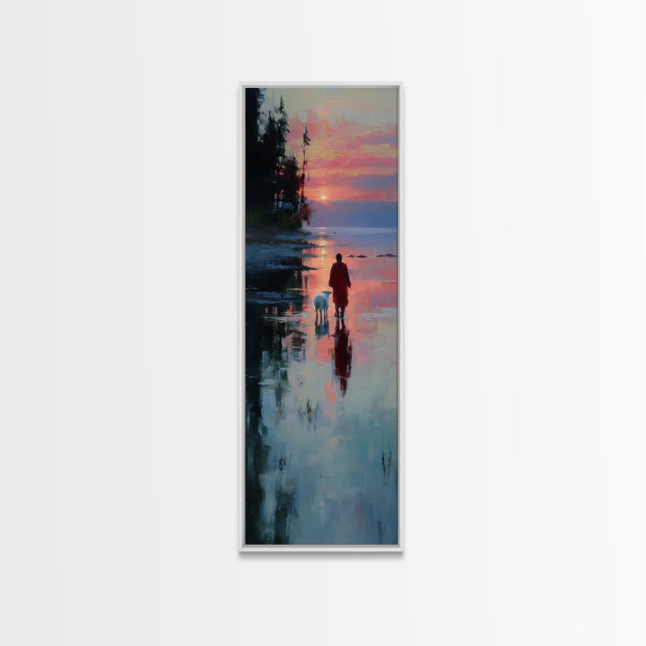 Starlit Holy Journey – Framed Canvas Print – Christian Christmas Art – Christian Wall Art – Christmas Art Canvas – Tall Skinny Art Print –