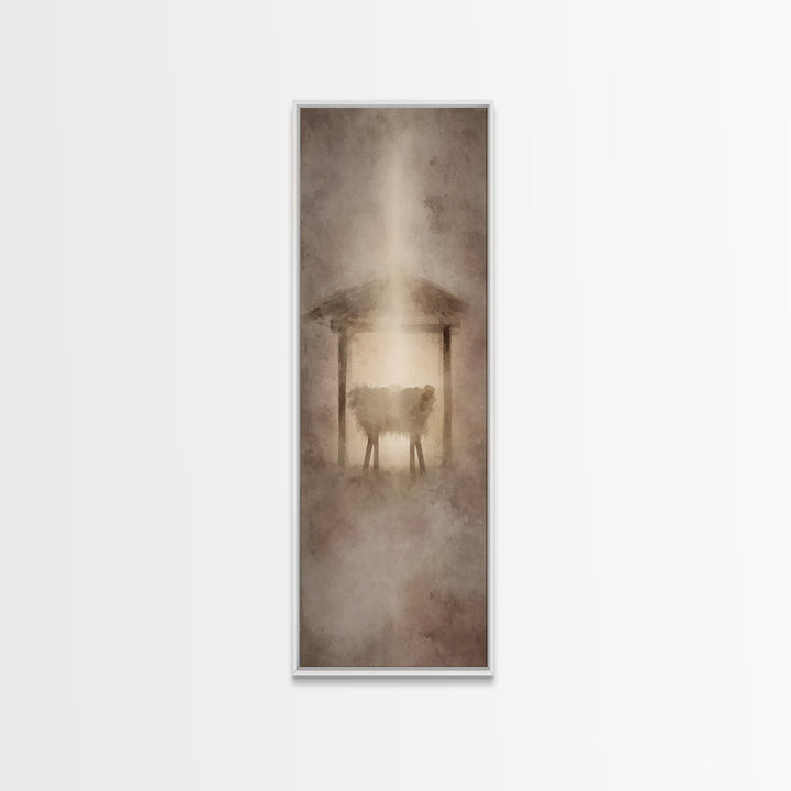 Holy Manger Light – Framed Canvas Print – Christian Wall Art – Jesus Painting – Christian Art Canvas – Christmas Art – Christian Decor – Ar