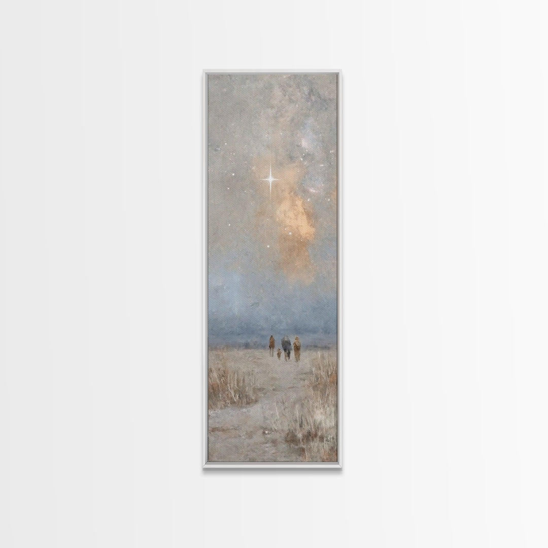 Sacred Desert Star – Framed Canvas Print – Christian Christmas Art – Christmas Wall Art – Christian Art Canvas – Narrow Art – Christian Dec