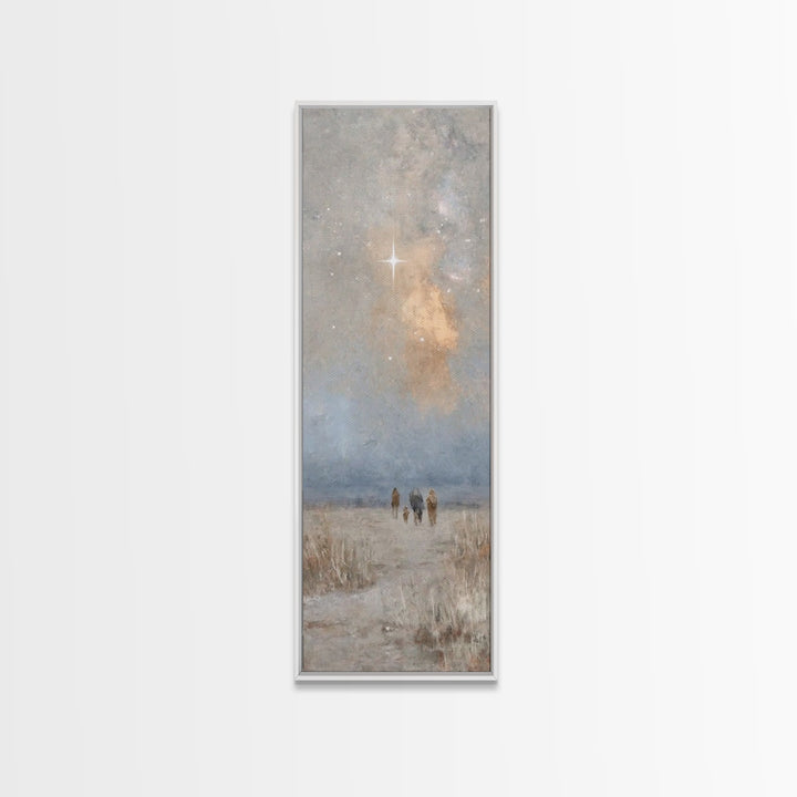 Sacred Desert Star – Framed Canvas Print – Christian Christmas Art – Christmas Wall Art – Christian Art Canvas – Narrow Art – Christian Dec