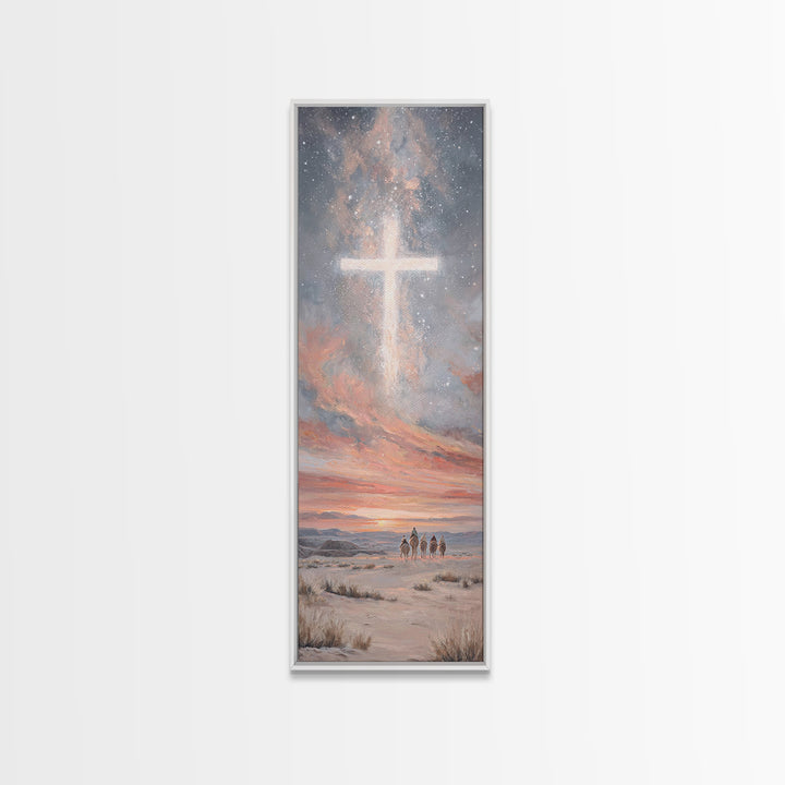Desert Star Journey | Framed Canvas Print | Christian Art Canvas | Christian Wall Art | Christmas Art | Tall Skinny Art Print | Christian C