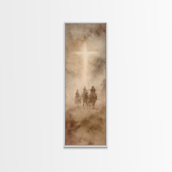 Pilgrims Of Light – Framed Canvas Print – Christian Wall Art – Christmas Art – Christian Art Canvas – Tall Narrow Wall Art – Christian Chri