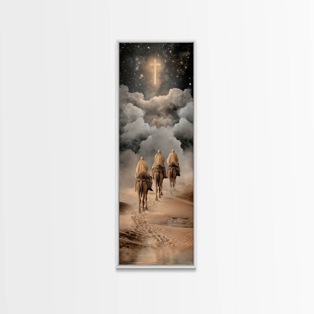 Shepherd’s Peace – Framed Canvas Print – Christian Wall Art – Christian Art Canvas – Christmas Art – Narrow Art – Christian Decor